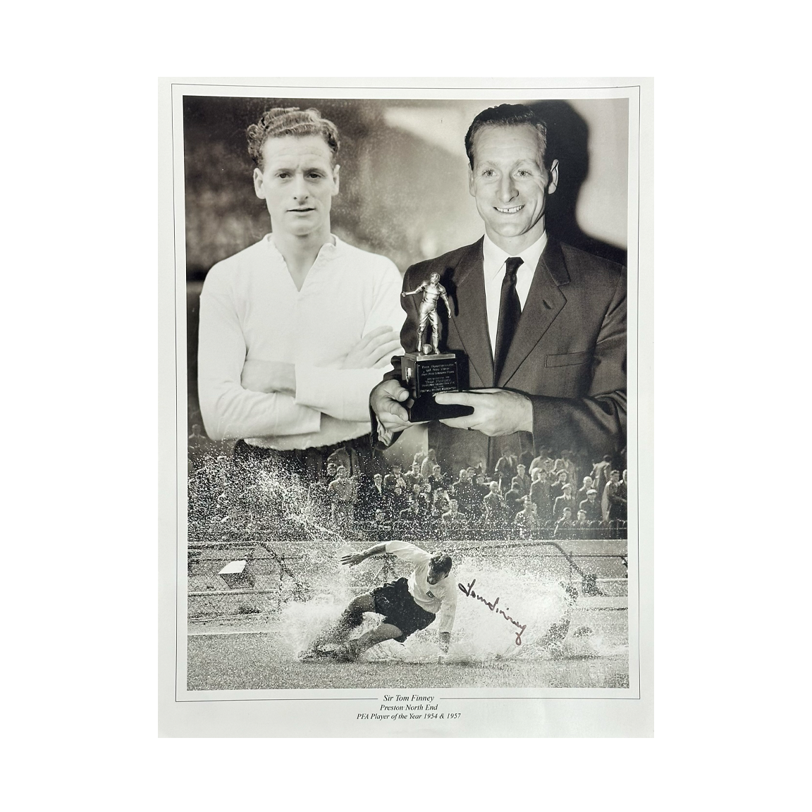 Tom Finney Signed Preston North End 16x12 Image