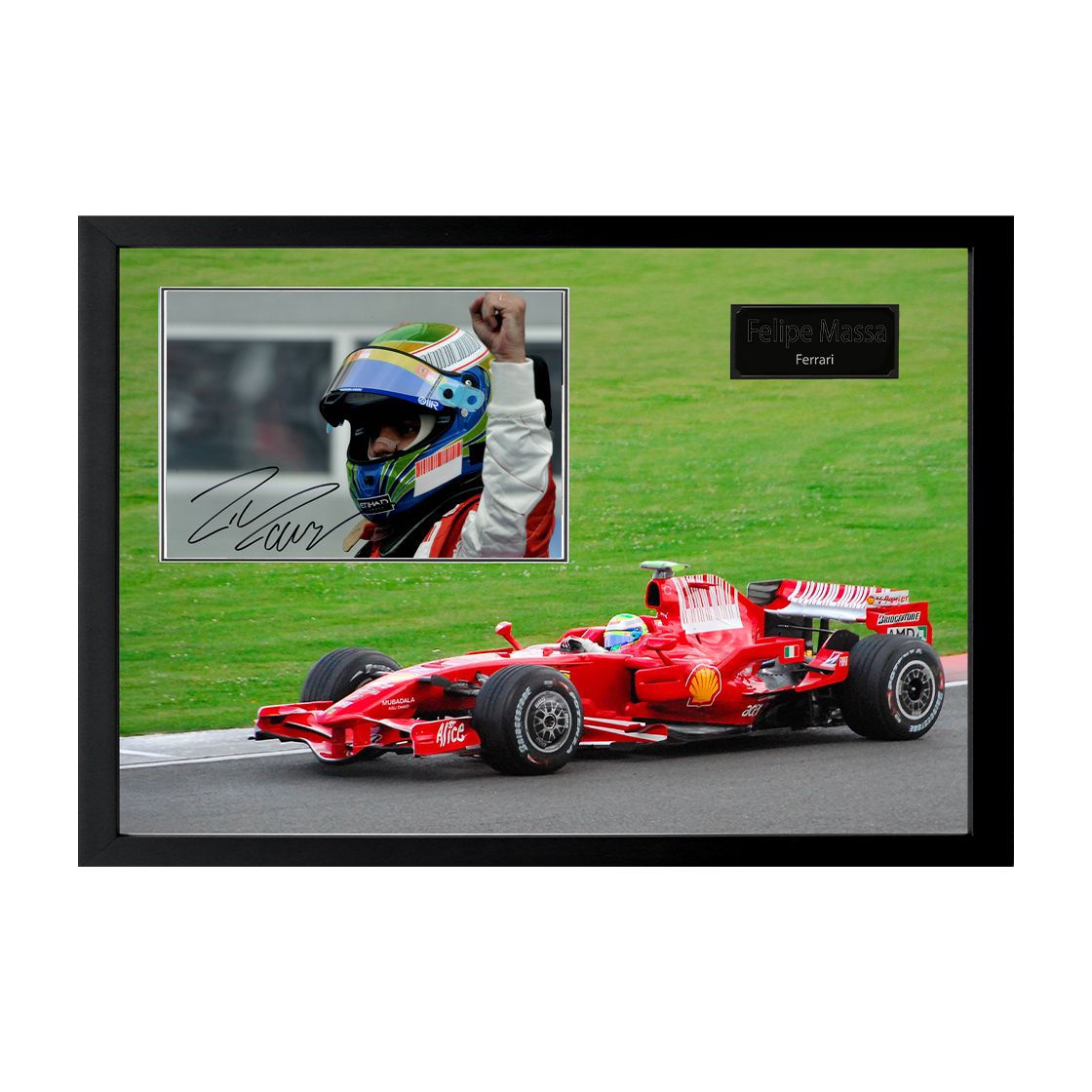 Felipe Massa Signed 16x12 Image Cut Iconic Frame (ACG Cert)