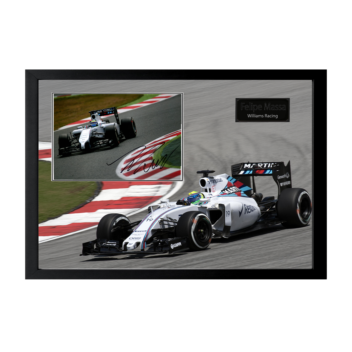 Felipe Massa Signed 16x12 Image Cut Iconic Frame (ACG Cert)