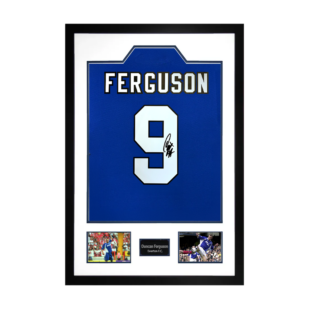Duncan Ferguson Signed Everton Shirt Premium Frame