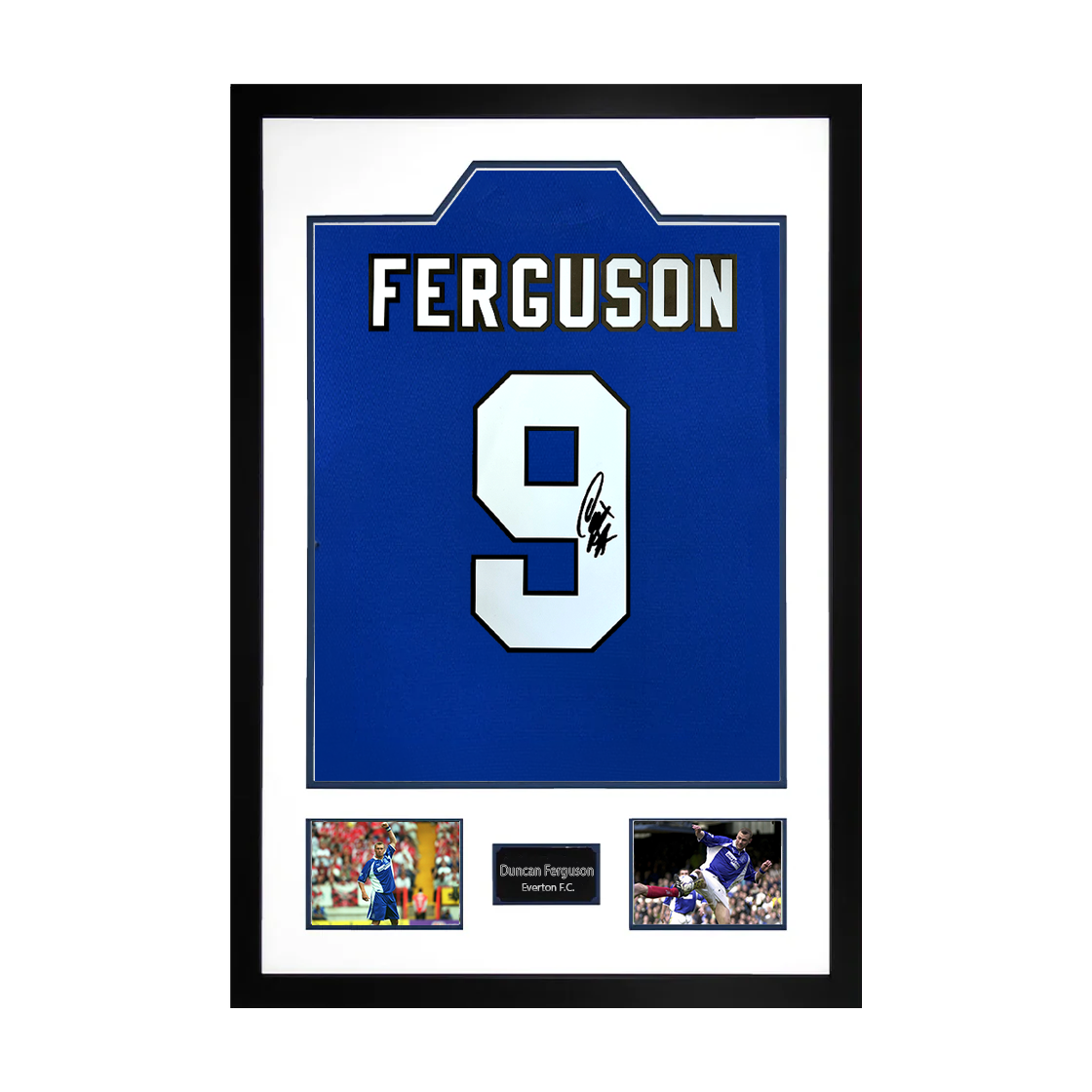 Duncan Ferguson Signed Everton Shirt Premium Frame