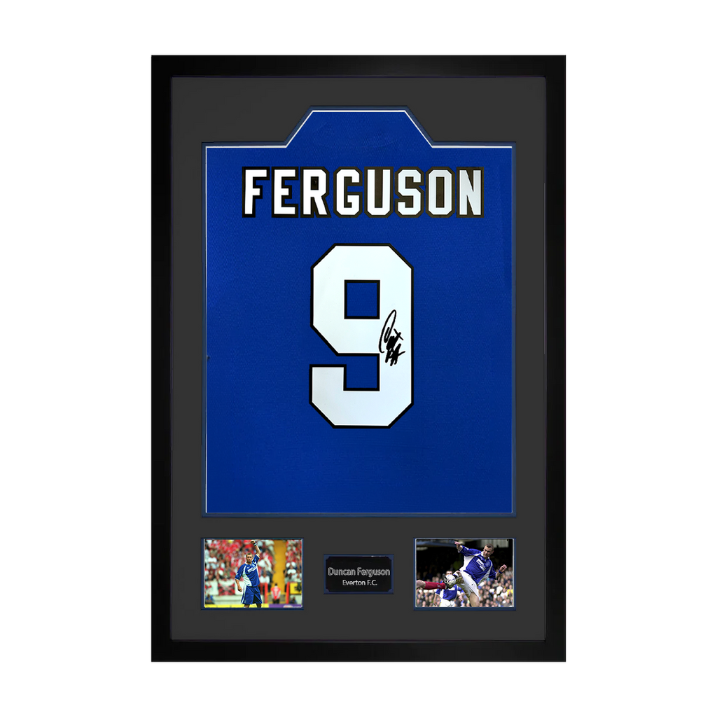 Duncan Ferguson Signed Everton Shirt Premium Frame