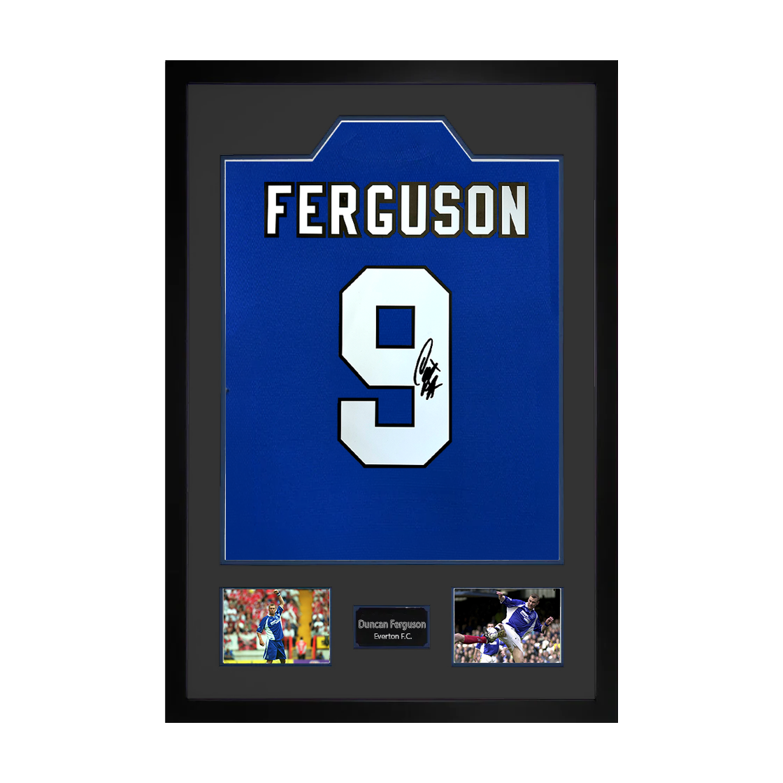 Duncan Ferguson Signed Everton Shirt Premium Frame