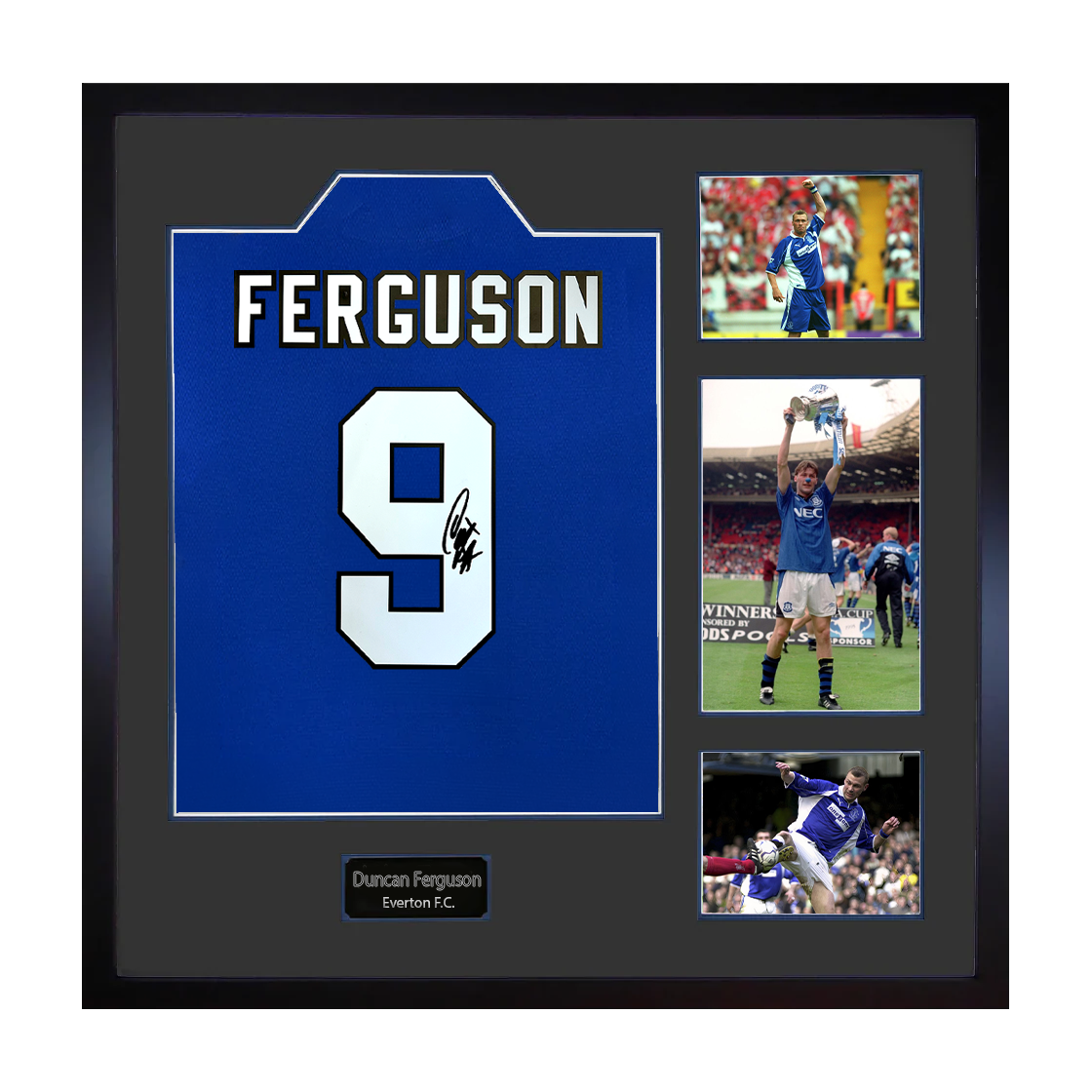 Duncan Ferguson Signed Everton Shirt Elite Frame