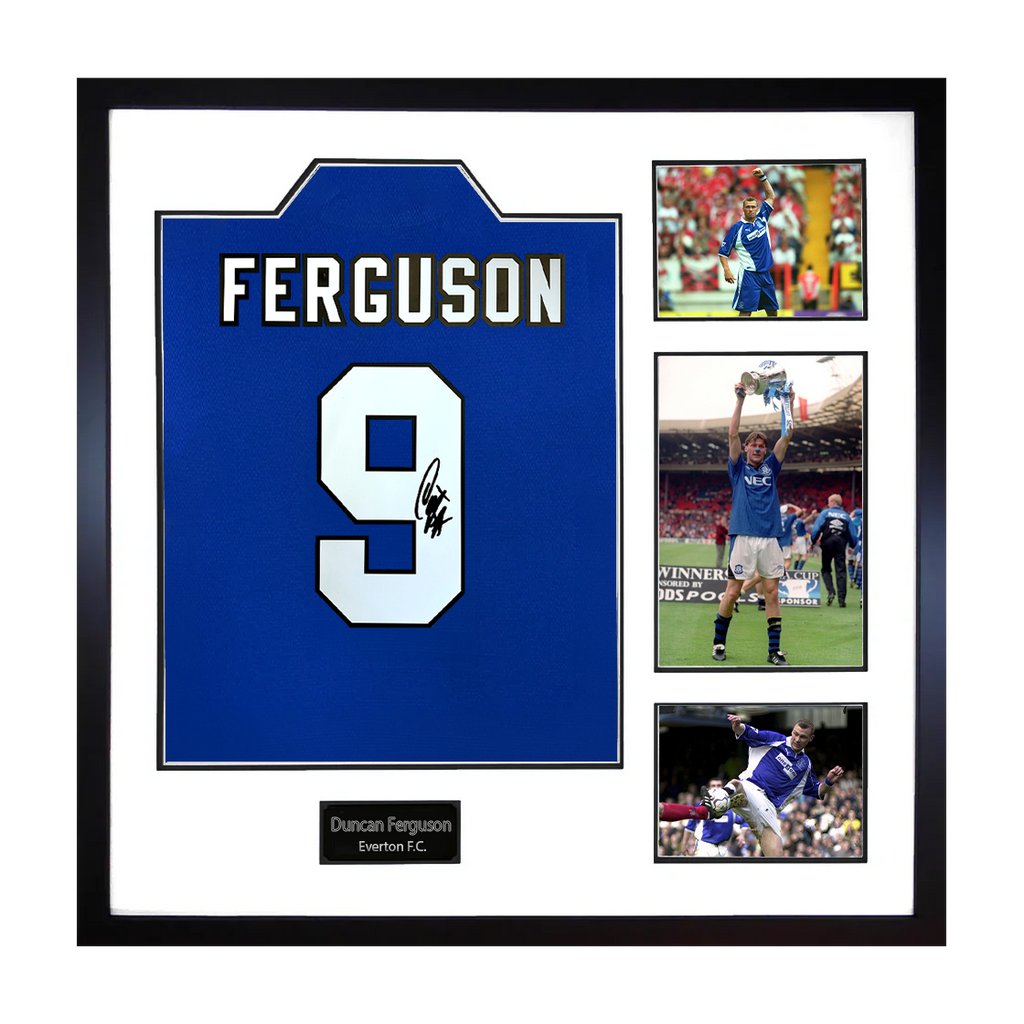 Duncan Ferguson Signed Everton Shirt Elite Frame