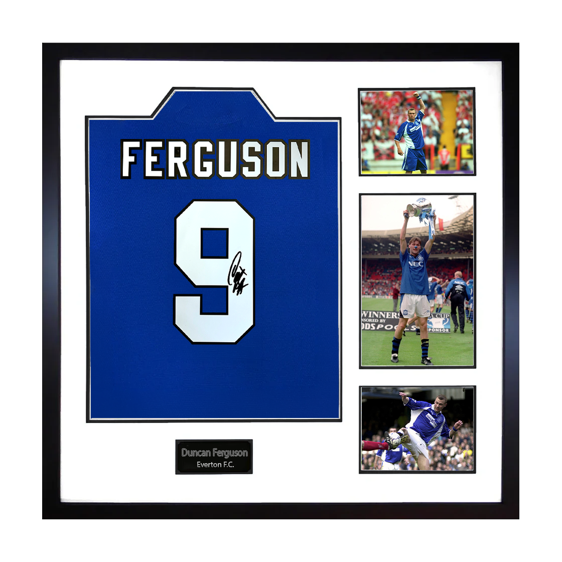 Duncan Ferguson Signed Everton Shirt Elite Frame