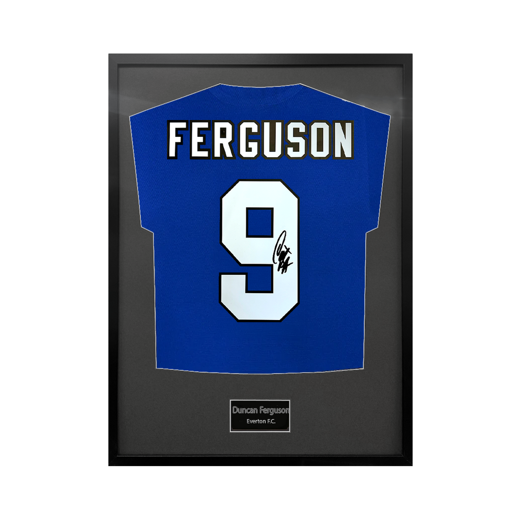 Duncan Ferguson Signed Everton Shirt Standard Frame