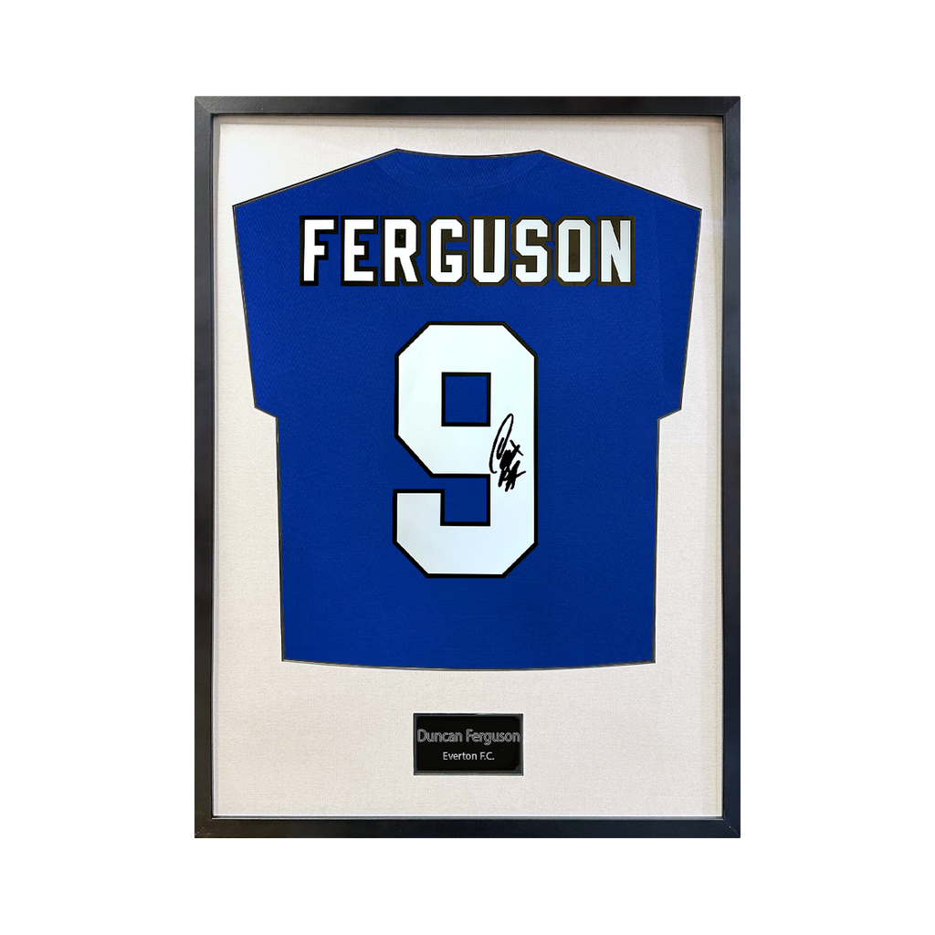 Duncan Ferguson Signed Everton Shirt Standard Frame