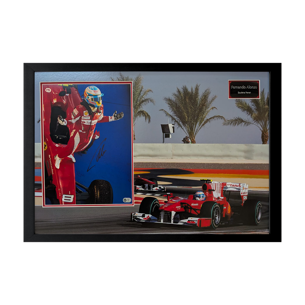 Fernando Alonso Signed 16x12 Image Deluxe Mount Frame (ACG Cert)