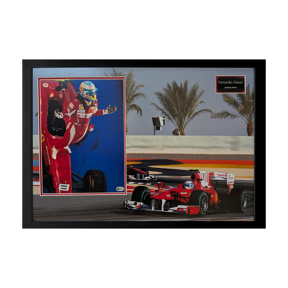 Fernando Alonso Signed 16x12 Image Deluxe Mount Frame (ACG Cert)