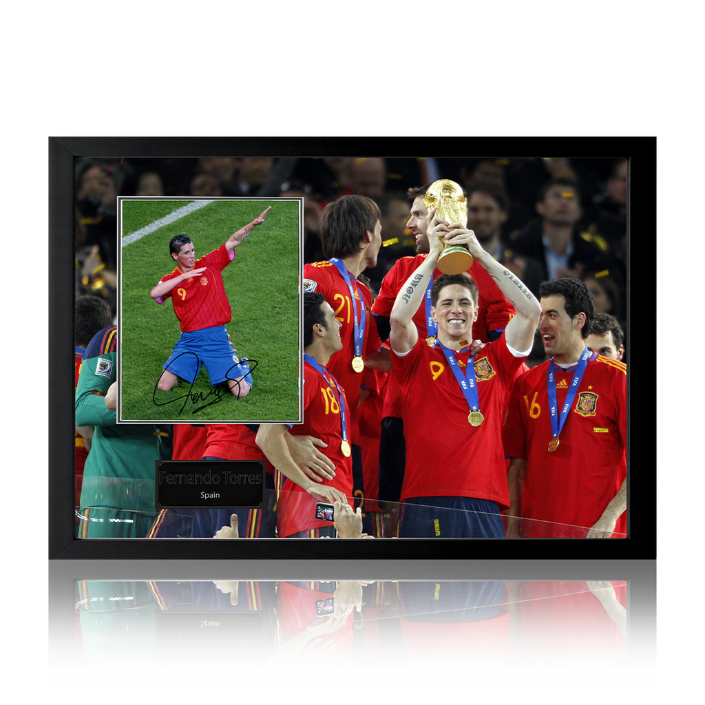 Fernando Torres Signed Spain Image Iconic Frame