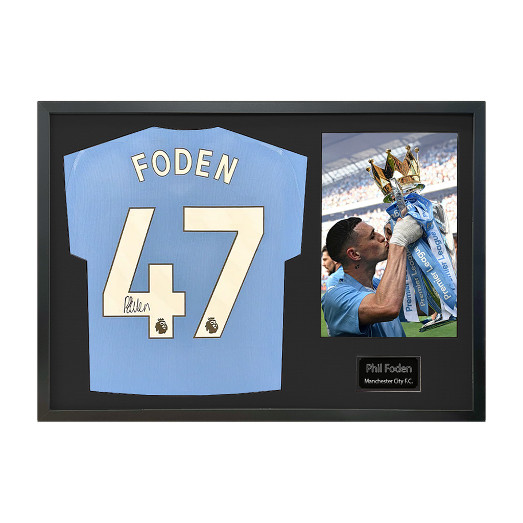 Phil Foden Signed Manchester City Shirt Classic Frame