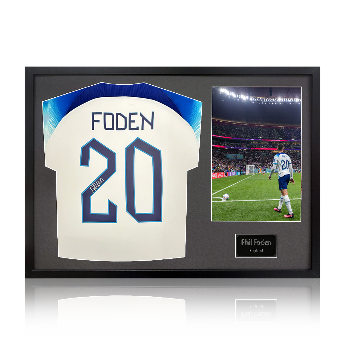 Phil Foden Signed England Shirt Classic Frame