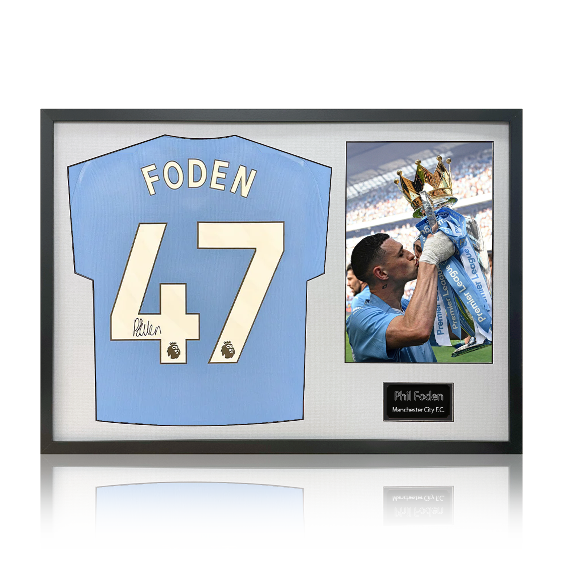 Phil Foden Signed Manchester City Shirt Classic Frame
