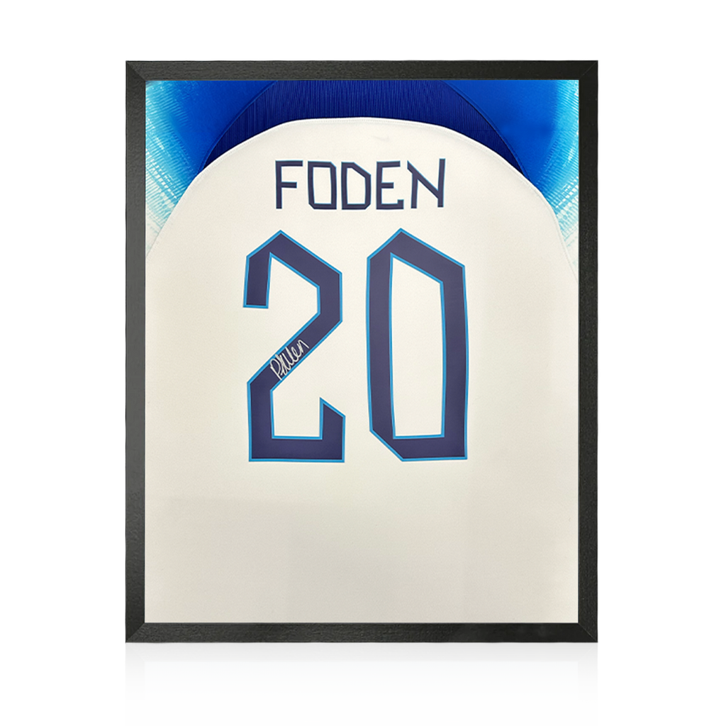 Phil Foden Signed England Shirt Compact Display