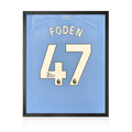 Phil Foden Signed 23/24 Manchester City Shirt Compact Display