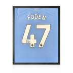 Phil Foden Signed 23/24 Manchester City Shirt Compact Display