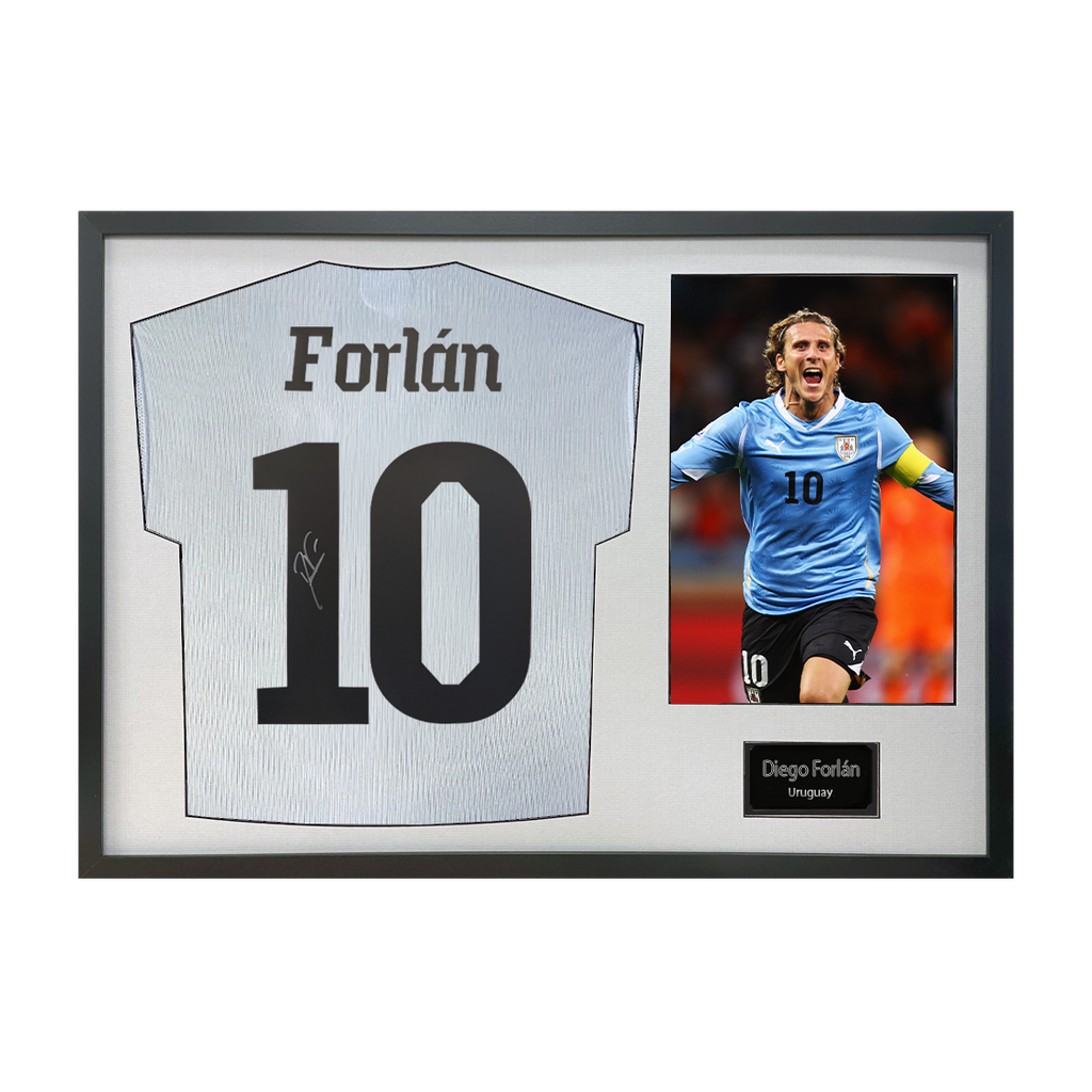 Diego Forlan Signed Uruguay Shirt Classic Frame
