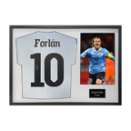 Diego Forlan Signed Uruguay Shirt Classic Frame