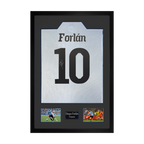 Diego Forlan Signed Uruguay Shirt Premium Frame