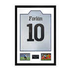 Diego Forlan Signed Uruguay Shirt Premium Frame