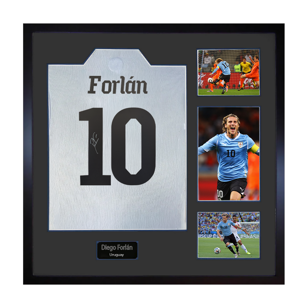 Diego Forlan Signed Uruguay Shirt Elite Frame