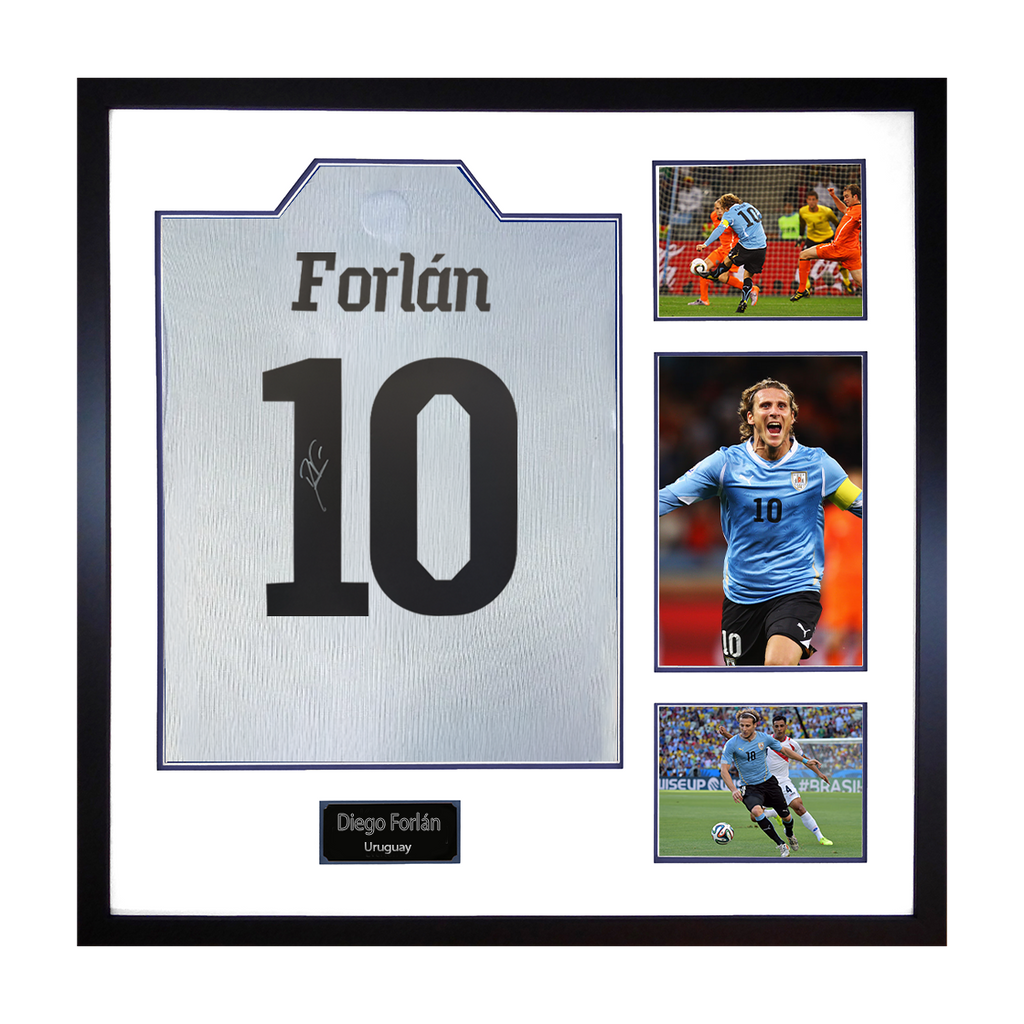 Diego Forlan Signed Uruguay Shirt Elite Frame