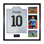 Diego Forlan Signed Uruguay Shirt Elite Frame