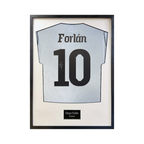 Diego Forlan Signed Uruguay Shirt Standard Frame