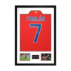 Diego Forlan Signed Atlético Madrid Shirt Premium Frame