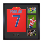 Diego Forlan Signed Atlético Madrid Shirt Elite Frame