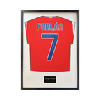 Diego Forlan Signed Atlético Madrid Shirt Standard Frame
