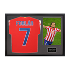 Diego Forlan Signed Atlético Madrid Shirt Classic Frame