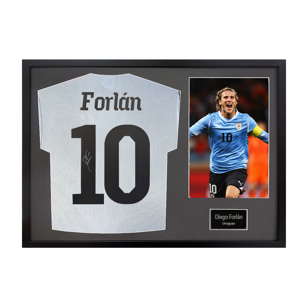 Diego Forlan Signed Uruguay Shirt Classic Frame