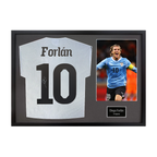 Diego Forlan Signed Uruguay Shirt Classic Frame