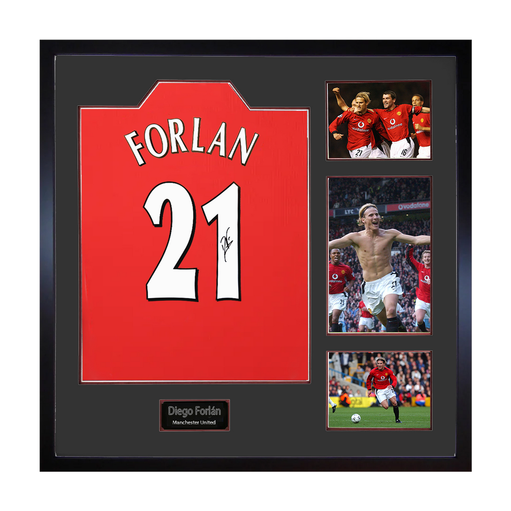 Diego Forlan Signed Manchester United Shirt Elite Frame