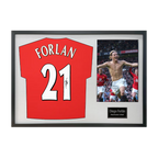 Diego Forlan Signed Manchester United Shirt Classic Frame