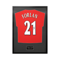 Diego Forlan Signed Manchester United Shirt Standard Frame