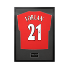 Diego Forlan Signed Manchester United Shirt Standard Frame