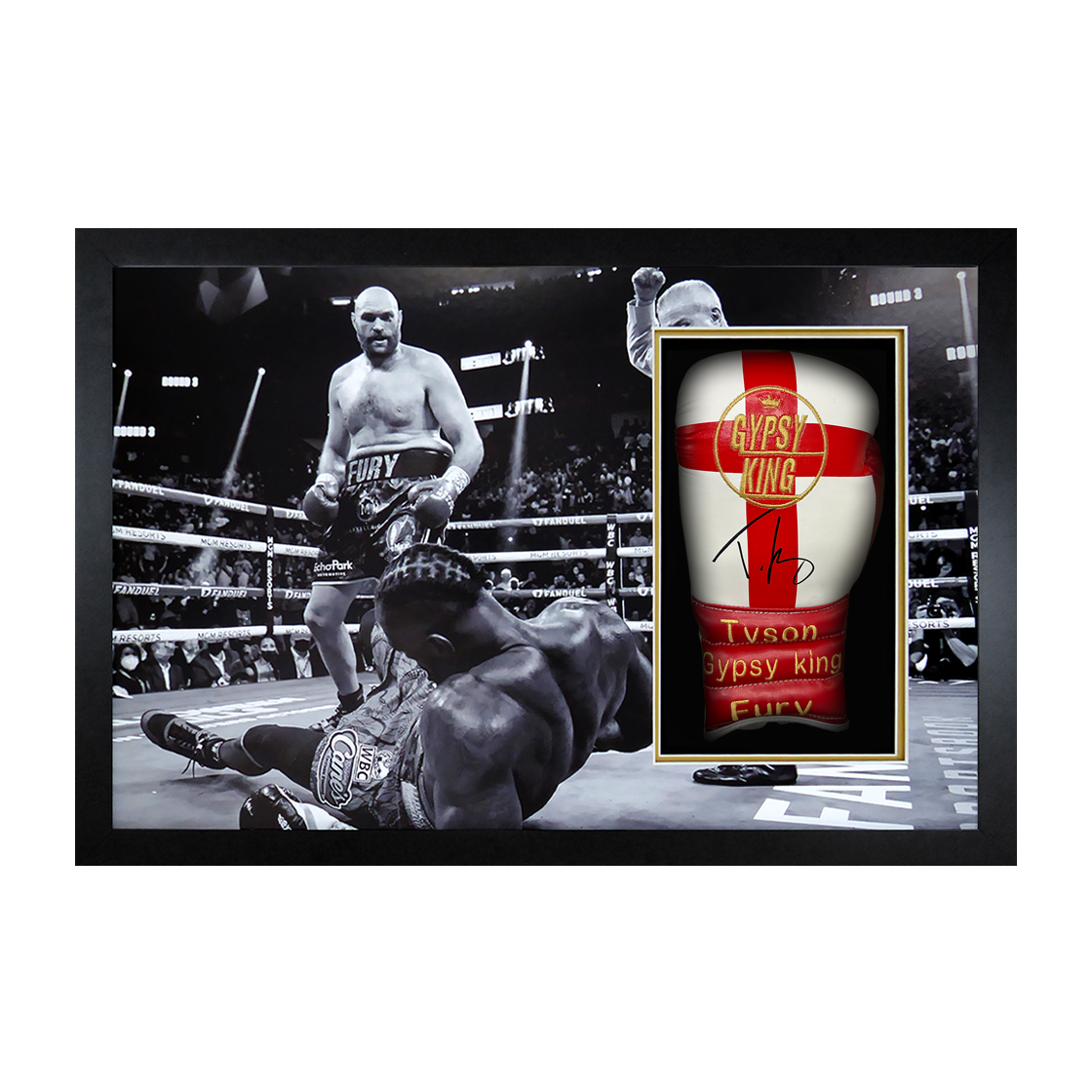 Tyson Fury v Deontay Wilder I Signed Glove Iconic Frame