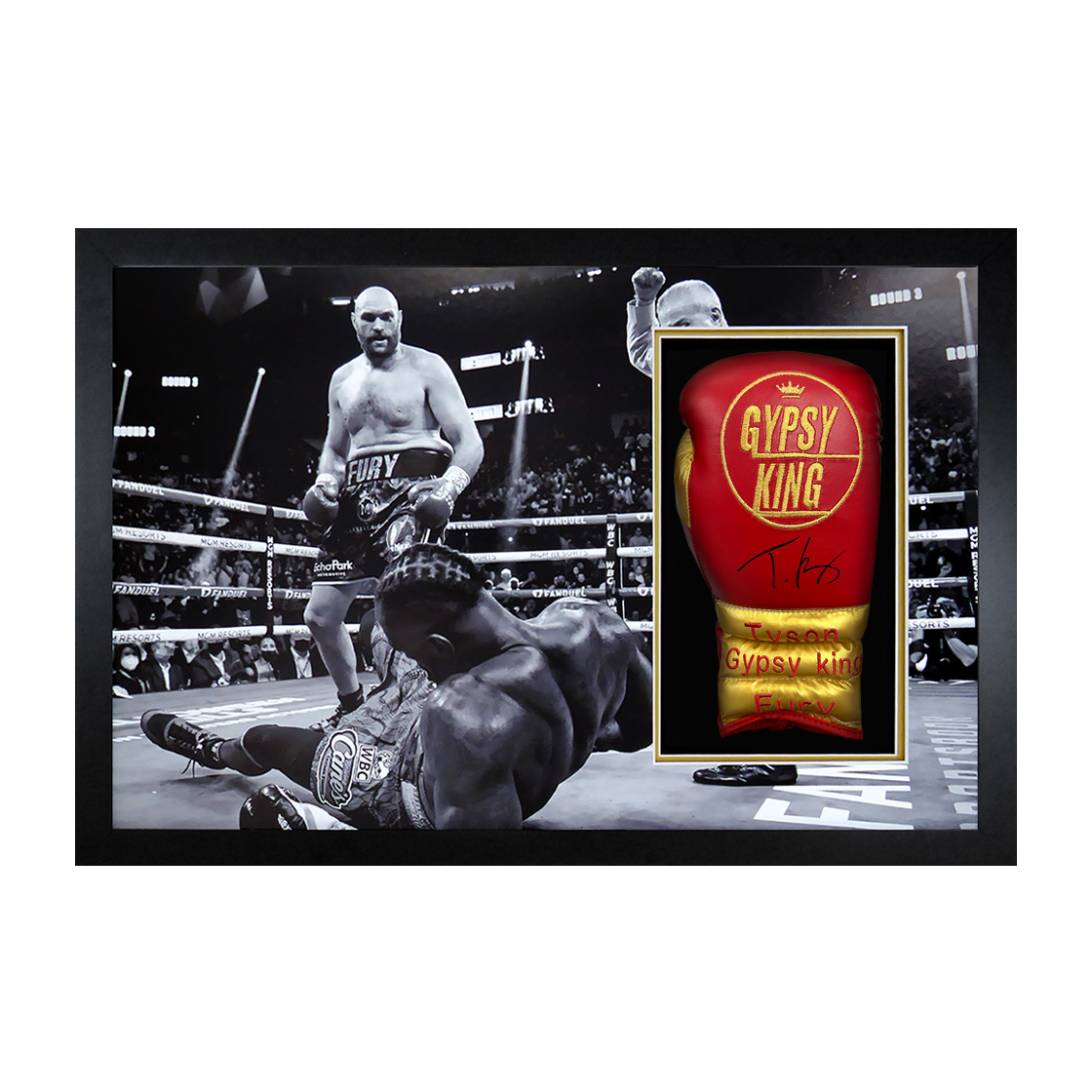 Tyson Fury v Deontay Wilder I Signed Glove Iconic Frame