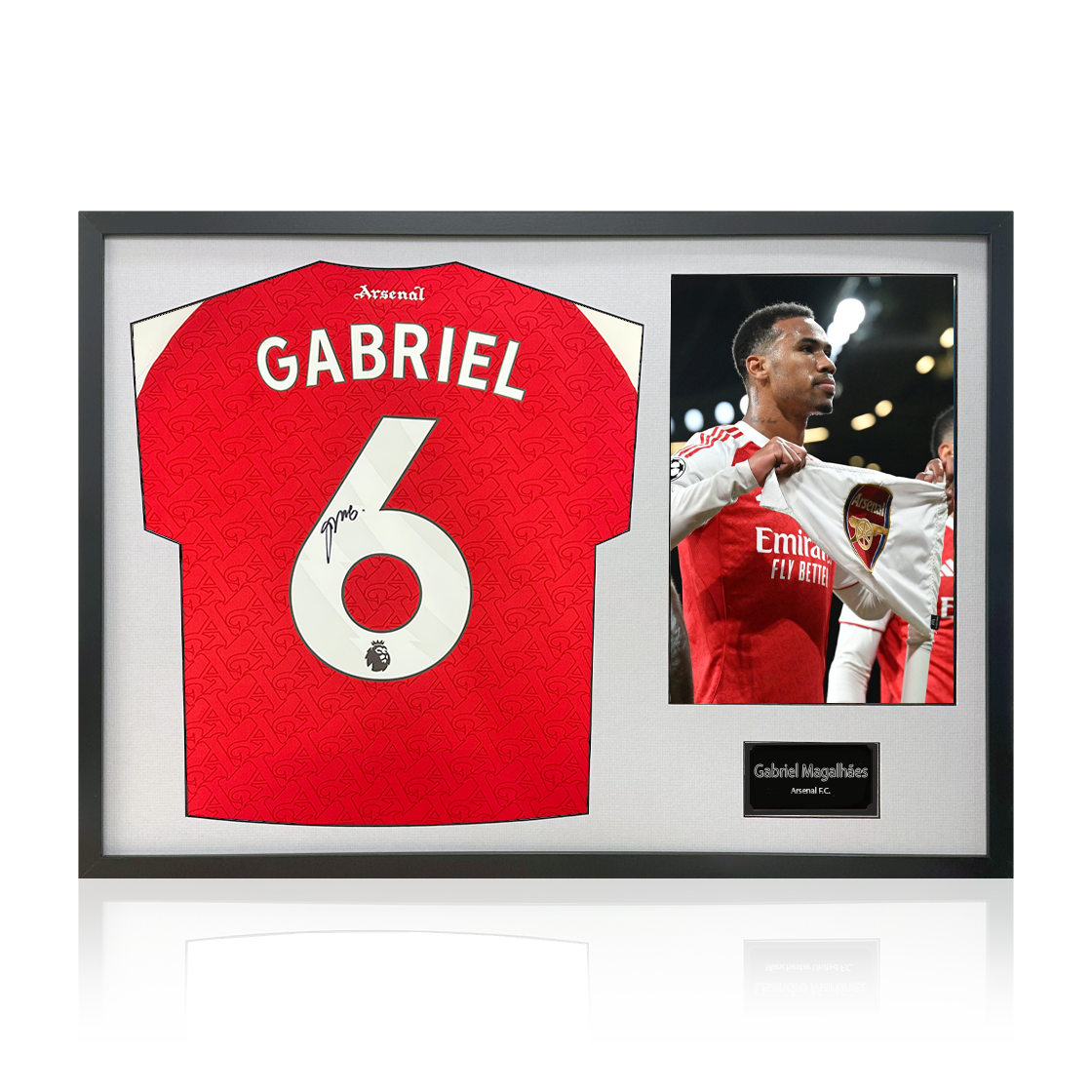 Gabriel Magalhães Signed Arsenal 25/26 Shirt Classic Frame
