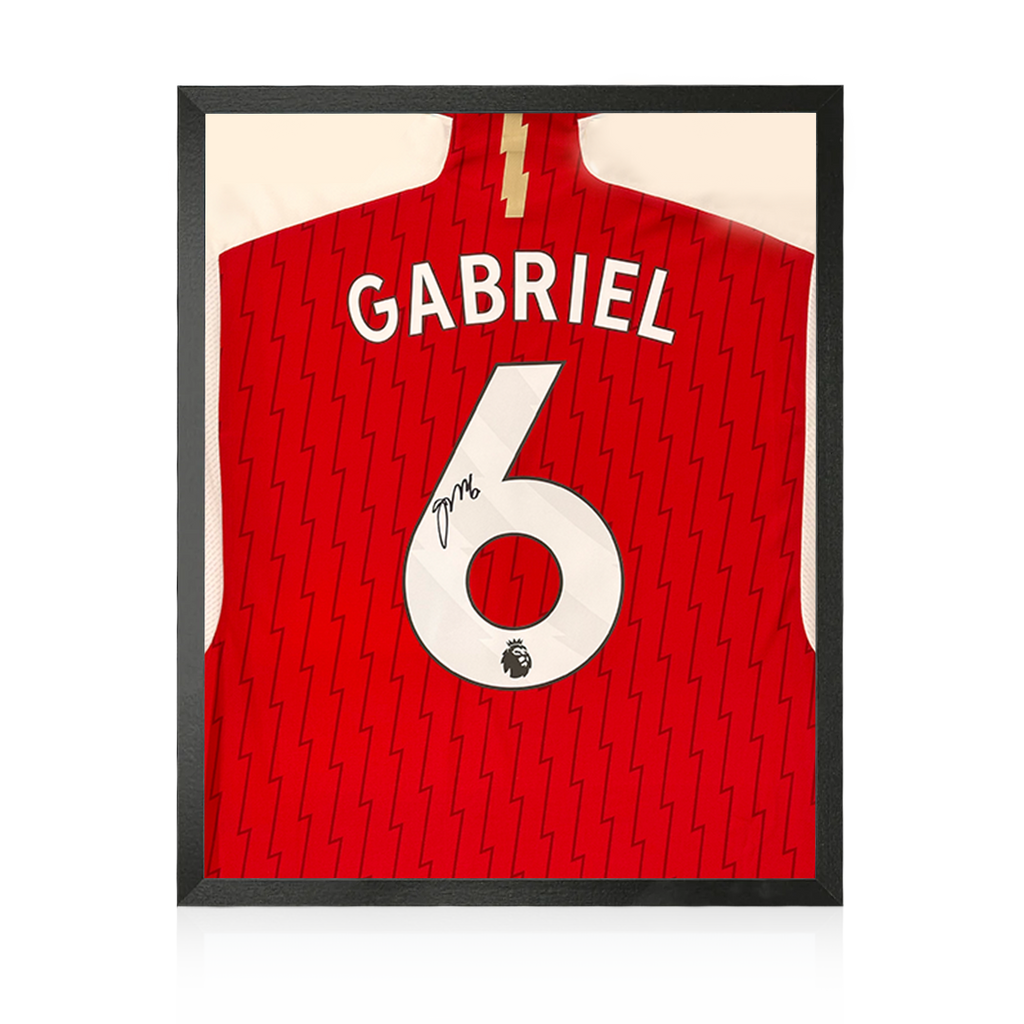 Gabriel Magalhães Signed Arsenal 23/24 Shirt Compact Display