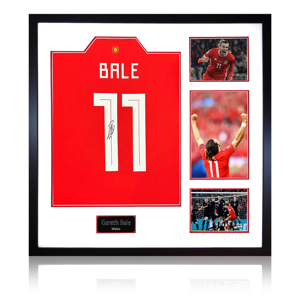 Gareth Bale Signed Wales Shirt Elite Frame