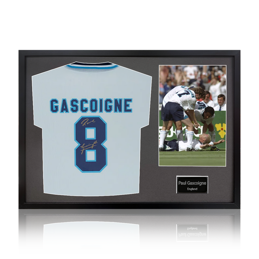 Paul Gascoigne Signed England 96' Shirt Classic Frame