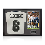 Paul Gascoigne Signed Tottenham Hotspur Shirt Classic Frame