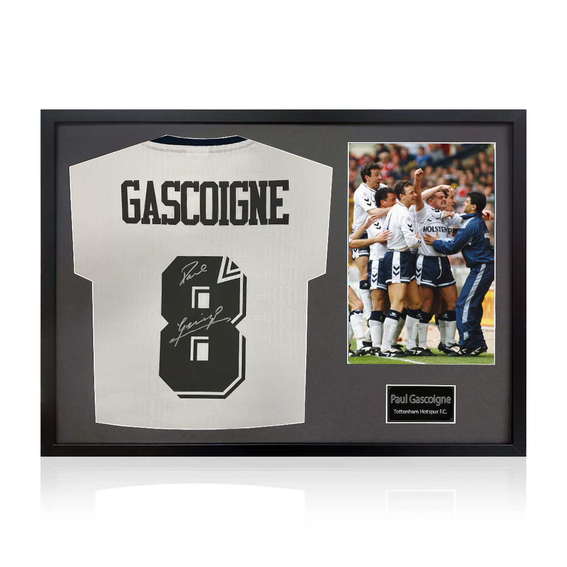 Paul Gascoigne Signed Tottenham Hotspur Shirt Classic Frame