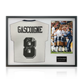 Paul Gascoigne Signed Tottenham Hotspur Shirt Classic Frame.