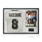 Paul Gascoigne Signed Tottenham Hotspur Shirt Classic Frame.