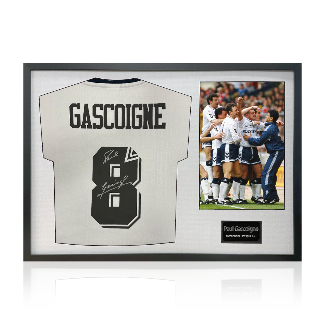 Paul Gascoigne Signed Tottenham Hotspur Shirt Classic Frame